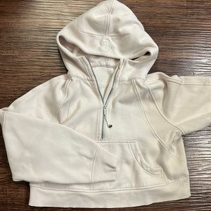 Lululemon Oversized Scuba 1/2 Zip Hoodie in white opal